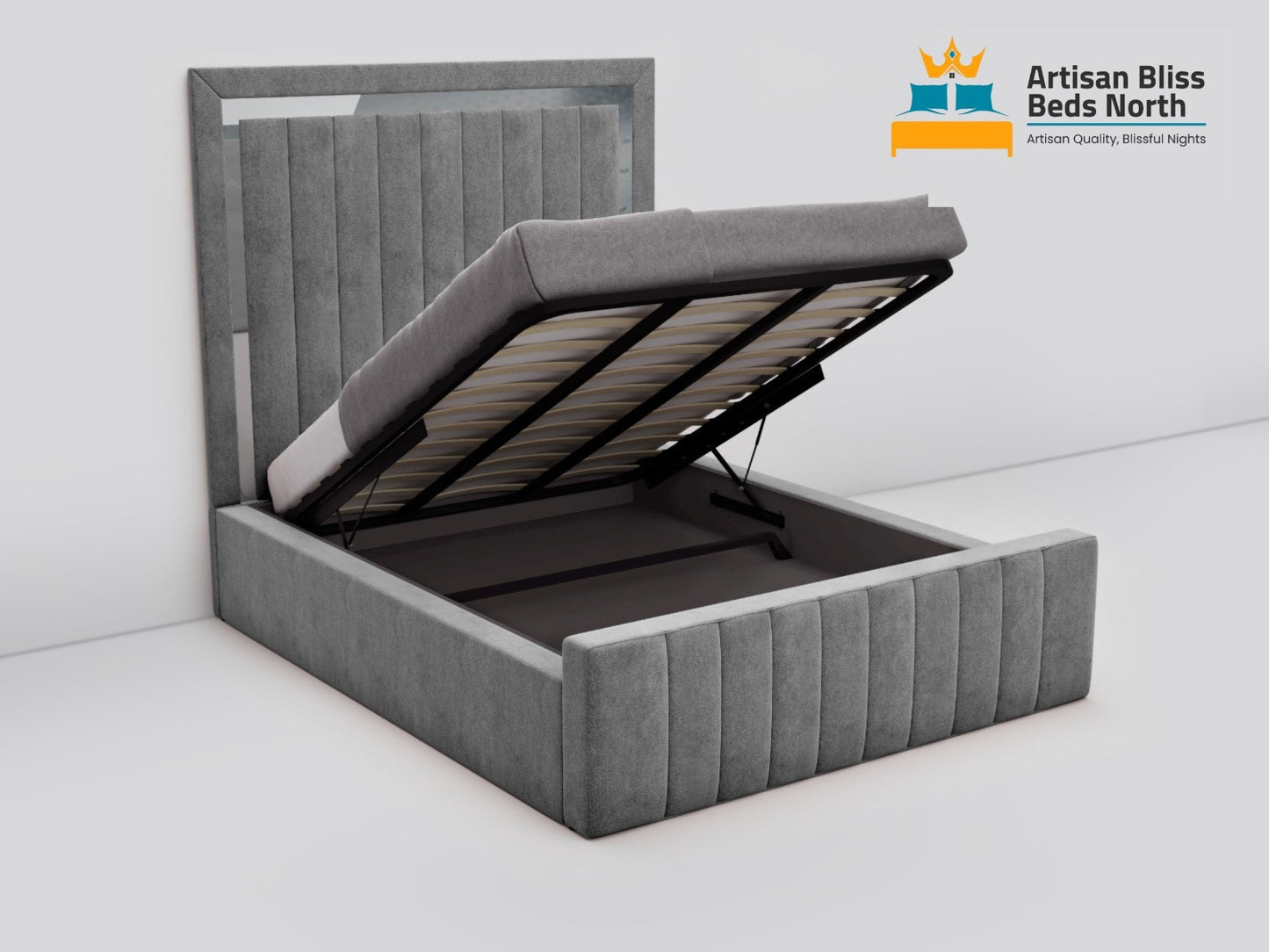 Sleek panel bed