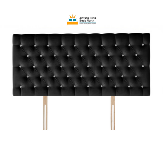 Black Crush Velvet Headboard