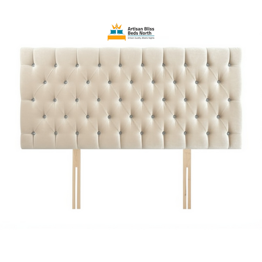 Cream Plush Velvet Headboard
