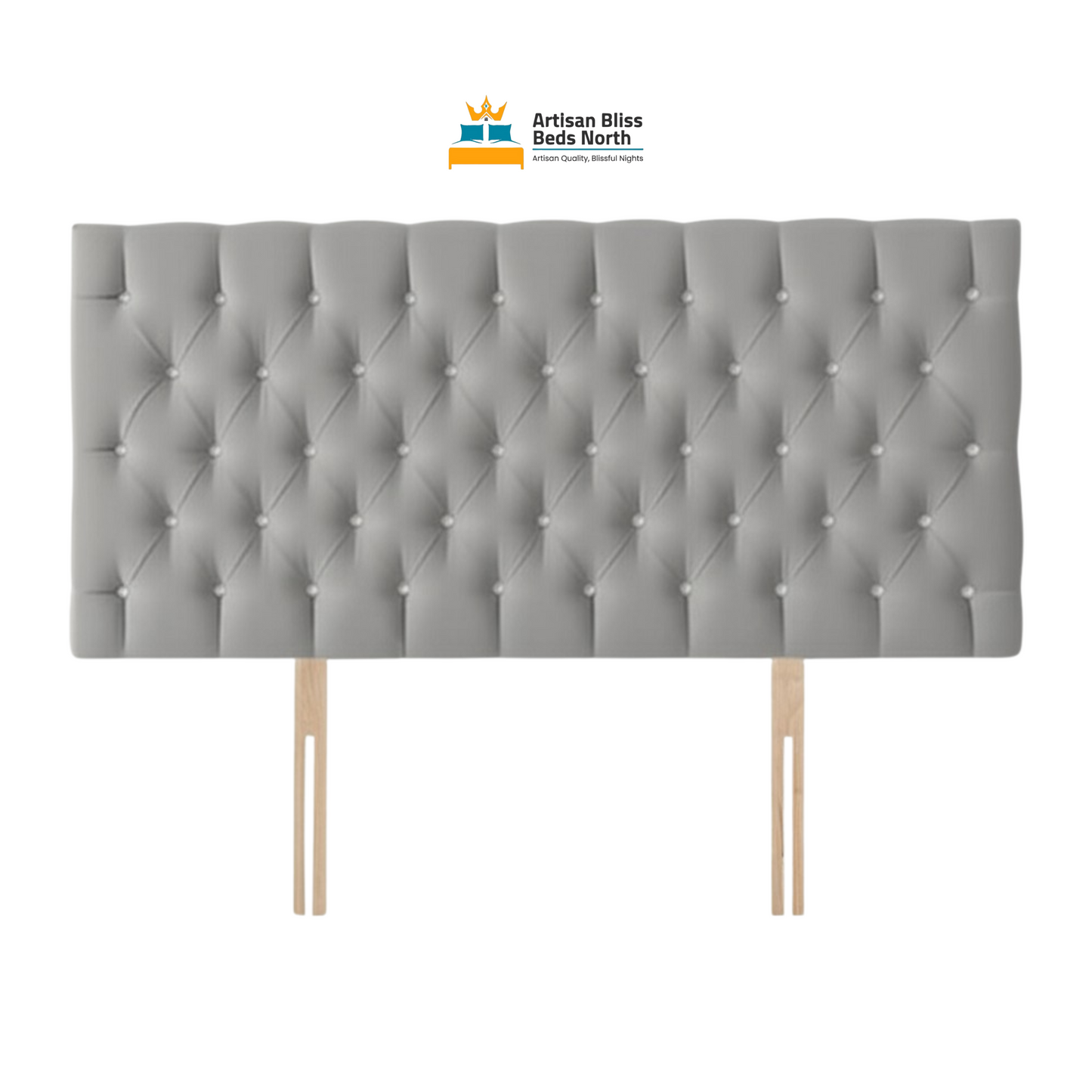 Dark Silver Plush Velvet Headboard