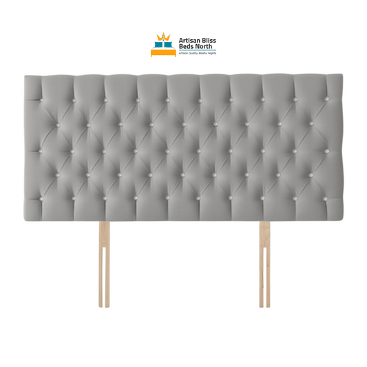 Dark Silver Plush Velvet Headboard